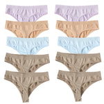 10Pcs/Set Seamless Thongs G-String Women Panties Sexy Underwear Female Underpants Sexy Lingerie Low Waist Sport Bottoms M-XL