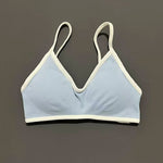 Contrastline Bra Women Backless Knitted Sports Bra Solid Color Gym Fitness Top With Chest Cushion Sexy Suspender Yoga Sports Bra