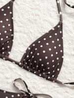 With Shorts Polka Dot Halter Mini Micro Thong Bikini Female Swimsuit Women Swimwear Three-pieces Bikini Set Bathing Suit Swim