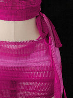 DEKA Sexy Neck Bikini Set Mesh Cover UpsWomen Pink Swimsuit Female Swimwear Shirt Dress Bathing Suit Beachwear Summer
