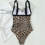 S - XL New Leopard Printed Underwired Bra Cup Women Swimwear One Piece Swimsuit Female Monokini Bather Bathing Suit Swim V3262