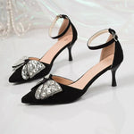 Pointed Toe Stiletto Single Shoes Hollow One Word Buckle Strap Sandals Women Spring 2026 New