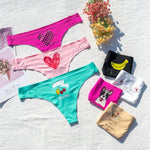 Sexy Thong Women Underwear Briefs Panties Dog Heart Banana Seamless Low Rise Yoga G String Bikini Girls Female Panty