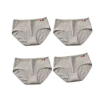 4Pcs/Set Women's Mid-Rise Cotton Panties Breathable Soft Ribbed Underwear Solid Lingerie Stretchy Comfort Daily Briefs M-XL