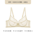 French Women's Push Up Hot Bra Unlined Lace Sheer Underwire Multiway Everyday Bra Polka Dot Unlined Minimizer 2024 OWD6103