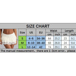 Women Summer Solid Color Mini Skirts Casual ElegantLow Rise Layered Ruffle Lace Skirt for Beach Vacation Club