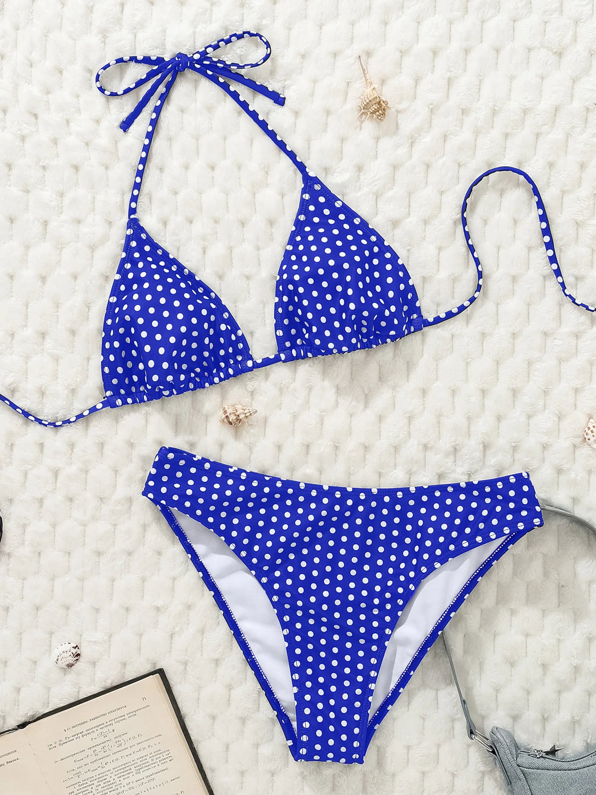 Sexy Black Polka Dot Print Bikini Set Women Halter Push Up Bra High Waist Swimsuit Bathing Suit Vacation Two Piece Swimwear 2026