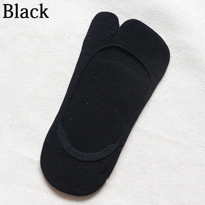 Summer Thin Non-slip Invisible Low Cut Boat Sock for Women Two Finger Socks Solid Breathable Cotton Tabi Socks Comfortable