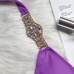 2026 Shiny Rhinestone Diamond Bikini Women Swimsuit Female Swimwear Two Pieces Bikini Set Halter Metal Chains Bathing Suit Swim