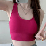 Sexy Bras Women Crop Top Seamless Underwear Hollow Back Cross Strap Sports Bra Without Steel Ring Female Fitness Top