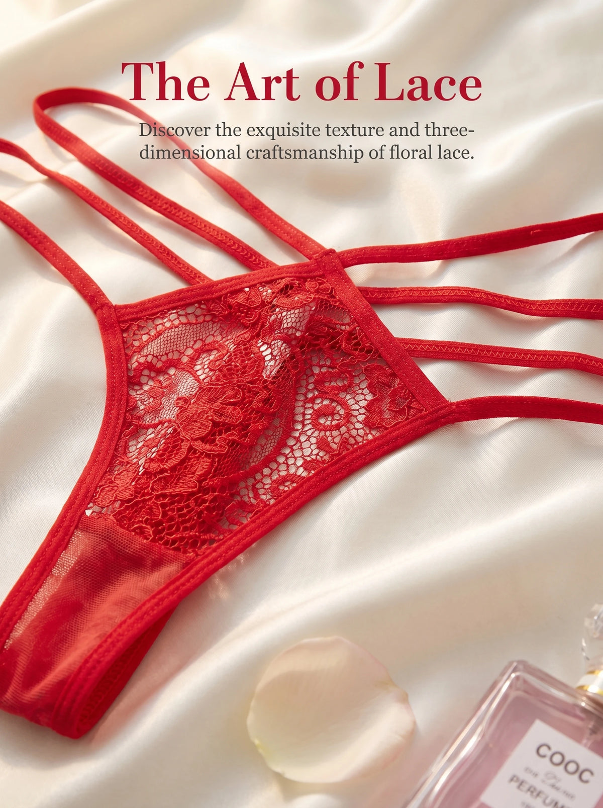 New 2 pcs Ladies' New Lace Sexy Black And Red Hollow cross Sexy Set Thong Underwear Sexy thong C878