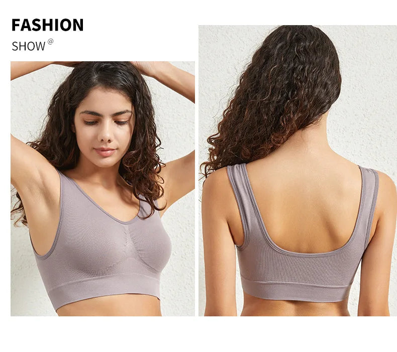 3PCS/Set Seamless Bras For Women Unwired Brassiere No Pads Crop Top Soft Sports Tank Bras Solid Color Female Sexy Lingerie Vest