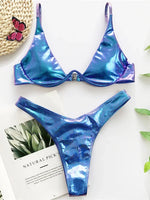 High Cut V-bar Underwired Bikini Women Swimsuit Female Micro Thong Swimwear Two-pieces Bikini Set Push Up Bathing Suit Swim Lady