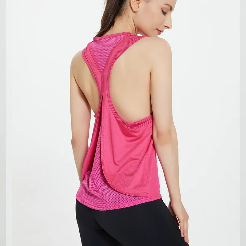 STOUREG Women's Sleeveless Workout Gym Tank Top, Running Training Yoga Top, Fitness Sports Yoga Shirt