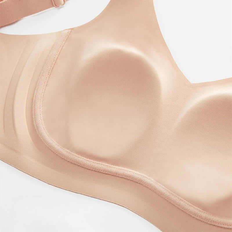 Plus Size Unlined Minimizer Bra Wire-Free Side Support Anti-Sag Lightweight Lift Soft Support Underwear Women Sport Everyday Bra