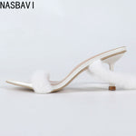 High Heel Sandal for Women Open Toe Large Size Suit Female White Summer Shoes All-Match High-heeled Peep Big Stiletto Girl