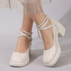 New Women Pumps Shoes Fashion Cross Strap Ladies Shallow Dress Mary Jane Shoes Female Elegant High Heel Footwear Platform Heels