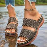 Vinatge Hollow Out Platform Sandals Women Lightweight Plus Size Wedges Sandles Woman Comfortable Thick Sole Casual Sandalias 43