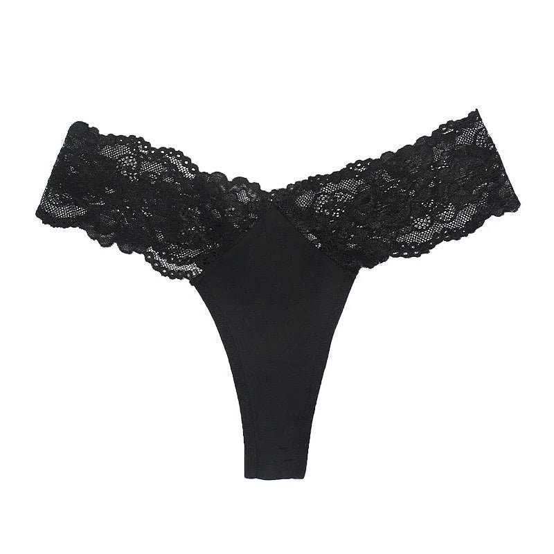 1pcs 1-4XLLace Sexy Women G-string Low-Rise Red Perspective Floral Panties Breathable Intimate Lingerie Ladies Thongs Underwear