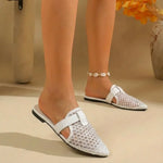 Summer white mesh fashionable slippers outdoor high-quality women's shoes 2026 new breathable and comfortable soft soled sandals