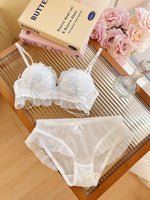 Japanese Style Lolita Princess Wind Lace Lace Lingerie Design for Girls Push-up Bra Women UnderwearPush Up Bra