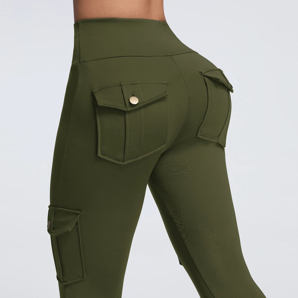 Women's Cargo Pocket Fitness Yoga Leggings With Pockets - High-Waisted Stretch Tights Butt Lift Yoga Running Pants