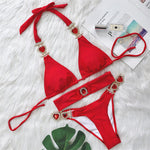 Diamond Rhinestone BikiniFemale Swimsuit Women Swimwear Two-Pieces Bikini Set With Hairbands Bather Bathing Suit Swim V3047G
