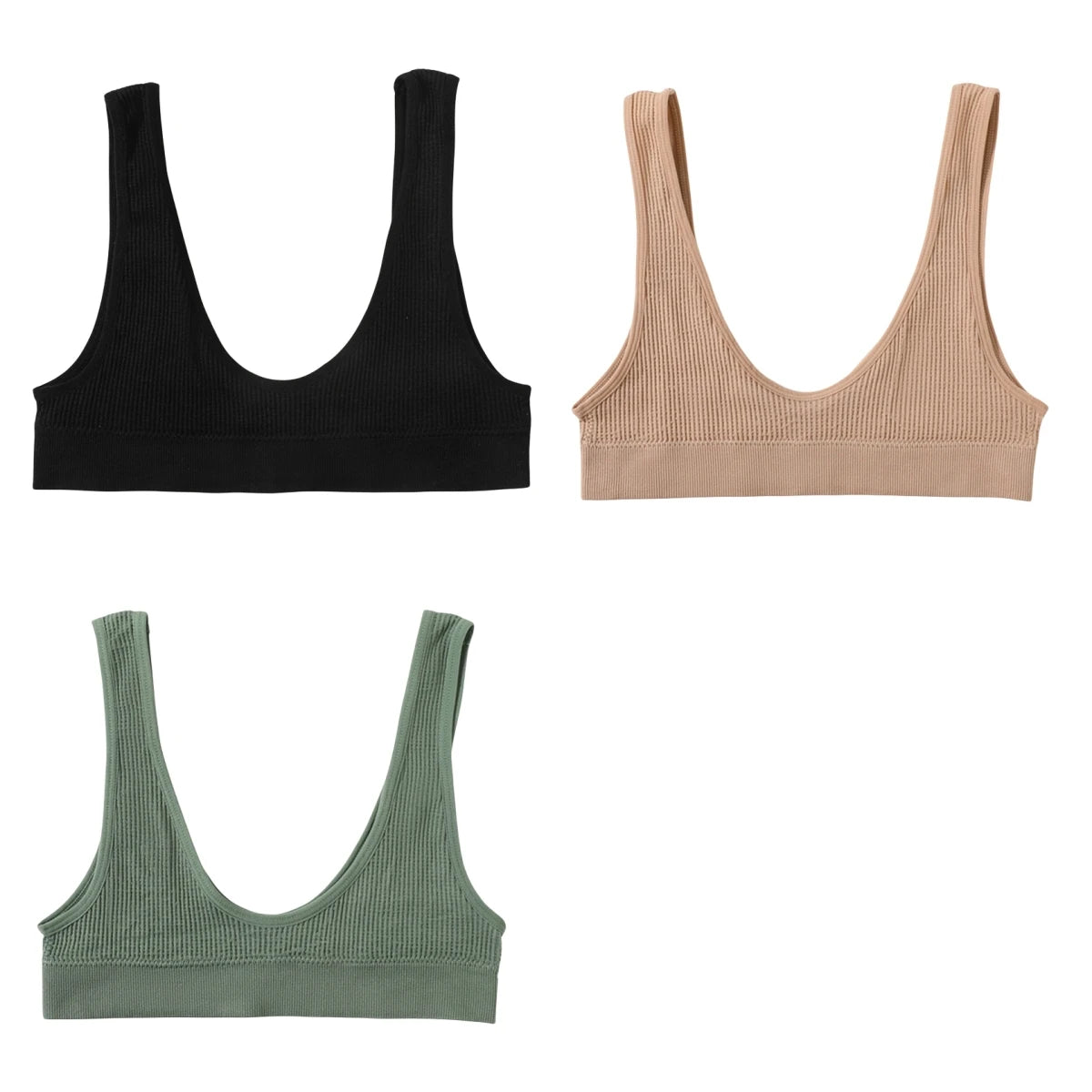 3Pcs/Set Seamless Bras For Women Push Up U Shape Bra Nonwire Underwear Female Sexy Lingerie Sport Bra Tops Comfort Intimates