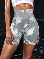 Tie Dye Yoga Shorts Marble Gym Shorts Women Push Up Sports Shorts Women Fitness Tights Breathable High Waist Booty Shorts