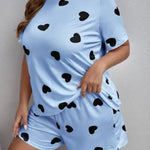 Plus Size Silk Pajamas Ladies Set T-Shirt Shorts 5xl Home Wear Women Sleepwear Fashion Soft Cartoon Casual Star Moon Nightwear