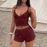 Summer New Women's Pajama Set with Bow Strap Shorts Casual Comfortable Soft Breathable Home Clothes Two Piece Set Y2K Hot