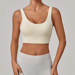 Running Sports Bra Women High Support Open Back Yoga Breathable Slim Fit Fitness Pilates Tank Top With Removable Pads
