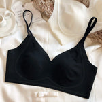 Summer Ice Silk Bra Seamless Women Underwear Sexy Ultra Thin Comfort Bralette French Rabbit Ears Padding Fixed Push Up Bras