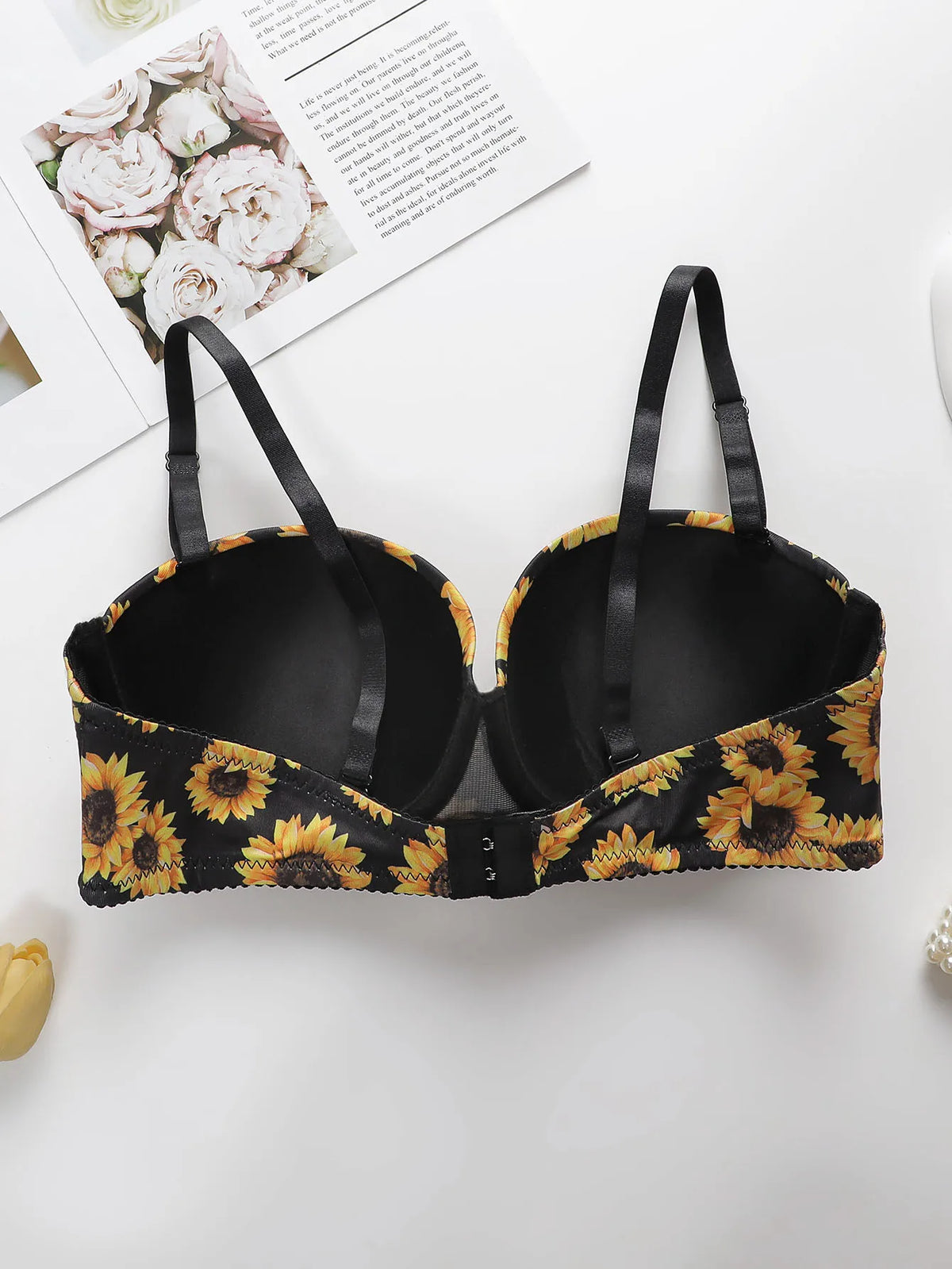 Women's Push Up Bra With Steel Rim Lingerie With Printed Pattern Sexy Lingerie Women's Daily Bra A3163