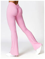 Sexy Sports Leggings Women V Back Scrunch Flares Leggings High Waist Yoga Flares Pants Push Up Gym Leggings Women Yoga Clothes