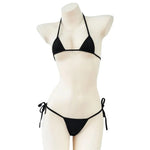 Sexy Mini Bathing Suit for Vacation Beach Women's Micro Triangle Bikini Set Halter String Side Tie Two Piece Swimsuit