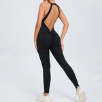 Seamless Yoga Jumpsuits Sports Fitness Peach Hip-lifting Backless Buckle One-Piece Training Gym Workout Tracksuits for Women