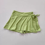Women's sports yoga short skirt, badminton tennis skirt pants with inner pockets and side slit straps
