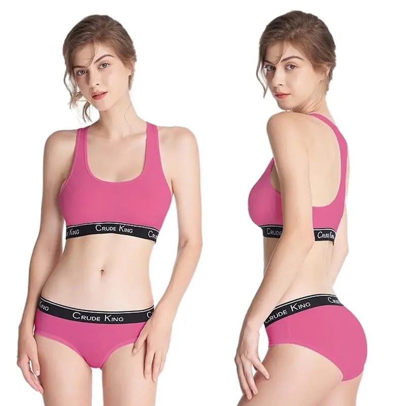 Fashion Letter Print Top Sexy Beauty Back Tube Top Women's Underwear Set Breathable Seamless Female Lingerie Suit