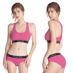 Fashion Letter Print Top Sexy Beauty Back Tube Top Women's Underwear Set Breathable Seamless Female Lingerie Suit