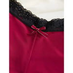 3pcs/Set Women's Low-Rise Triangle Panties French Lace Patchwork 2-Color Briefs Thin Gusset Chic Delicate Intimate Underwear