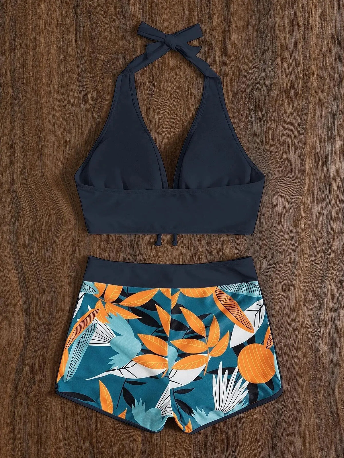 Halter Bikinis 2026 Women Printed Swimsuit Shorts High Waist Swimwear Female Bathers Swimming Bathing Suit Summer Beachwear