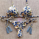 RUOTONGSEPT Sexy Micro Bikinis Set 2022 New Swimsuit Women Feather Print Bandage Swimwear Female Bathing Suit Brazilian Biquinis