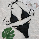Scrunch Butt Rhinestone Diamond Bikini Female Swimsuit Women Thong Swimwear Two-pieces Bikini Set Mini Micro Bathing Suit Swim