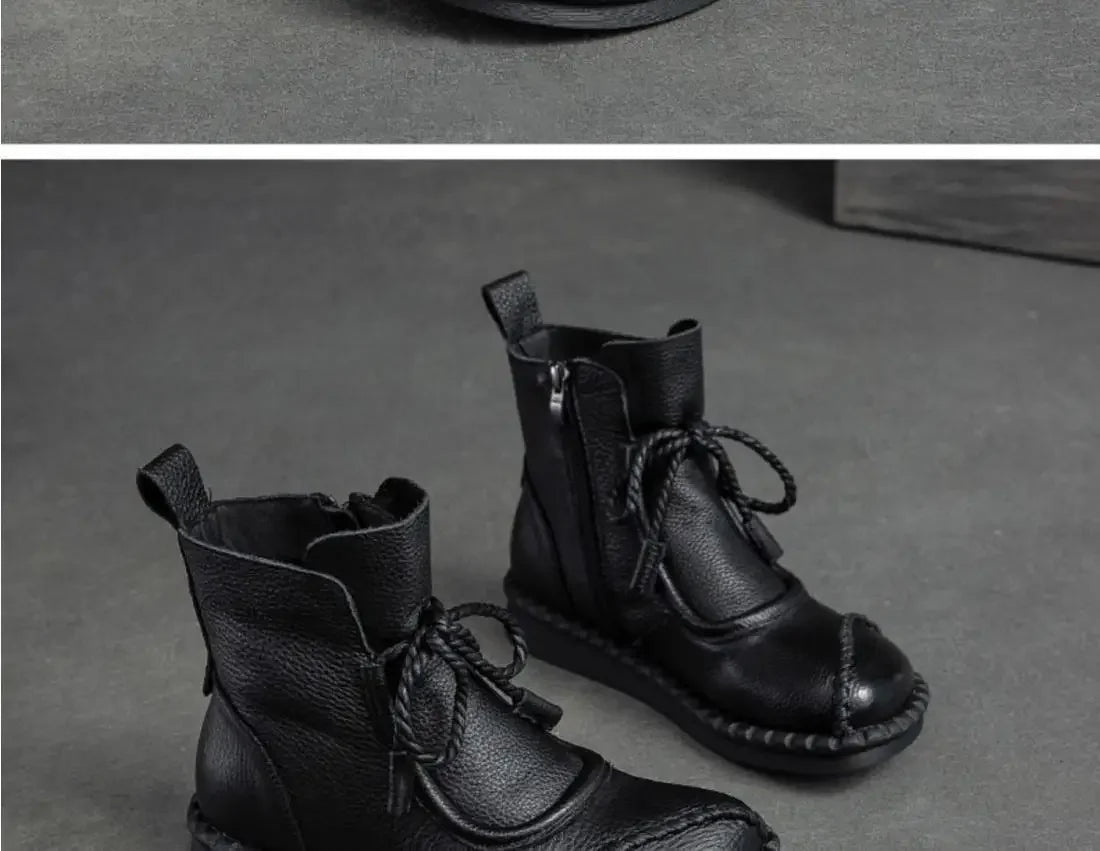 Shoes for WomenCross-tied Ladies Boot Daily Boots Hot Sale Cotton Shoes Round Toe Comfortable Flat Shoes Women Ankle Boots