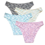 4Pcs/Set Women's Panties Low Rise Briefs Stretch Underwear Female Underpants Colorful Striped Panties Comfort Lingerie S-XL