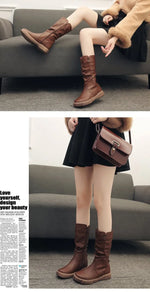 Women Thigh High Boots Women Modern Boots Zippers Outdoor Female Casual Platform Shoes Ladies Leather Long Boots Botines Mujer