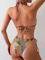 2026 String Triangle Printed Bikini Women Sexy Swimwear Female Halter Swimsuit Solid Bathers Bathing Swimming Swim Suit Beach