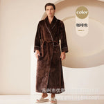 Long Flannel Robe for Men Women Warm Home Pajamas Loungewear 2026 Autumn Winter New Thick Coral Fleece Couple Bathrobe