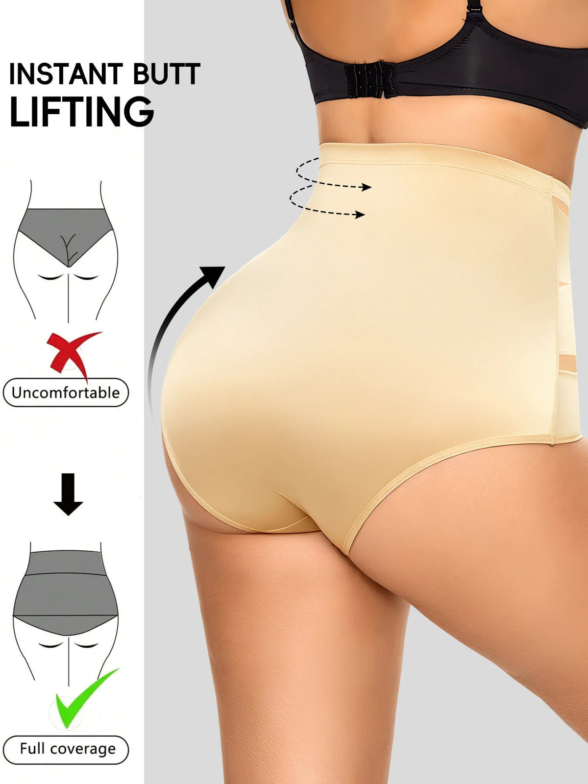 1Pcs High-waist Mesh Tummy-reducing Shaping Underwear, Women's Buttock-raising Shaping Triangle Underwear